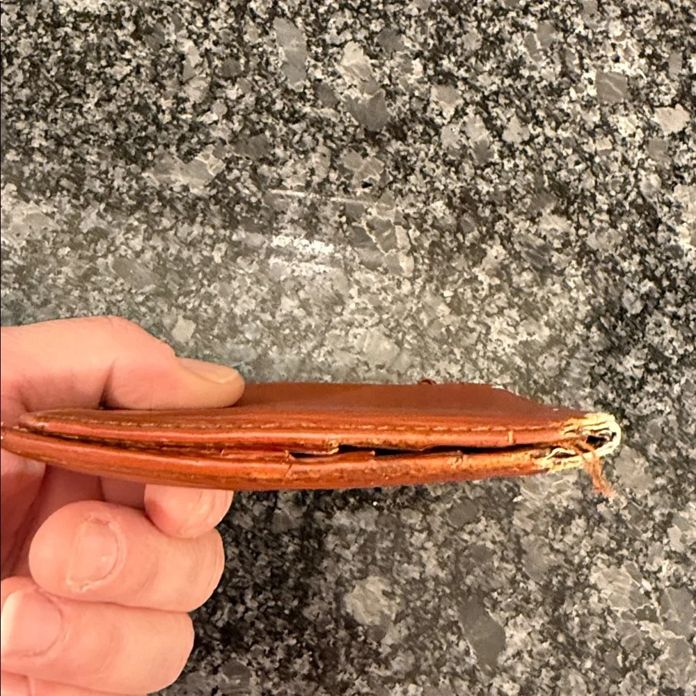 Louis Vuitton textured Orange Epi Leather Bifold project rehab wallet COA
